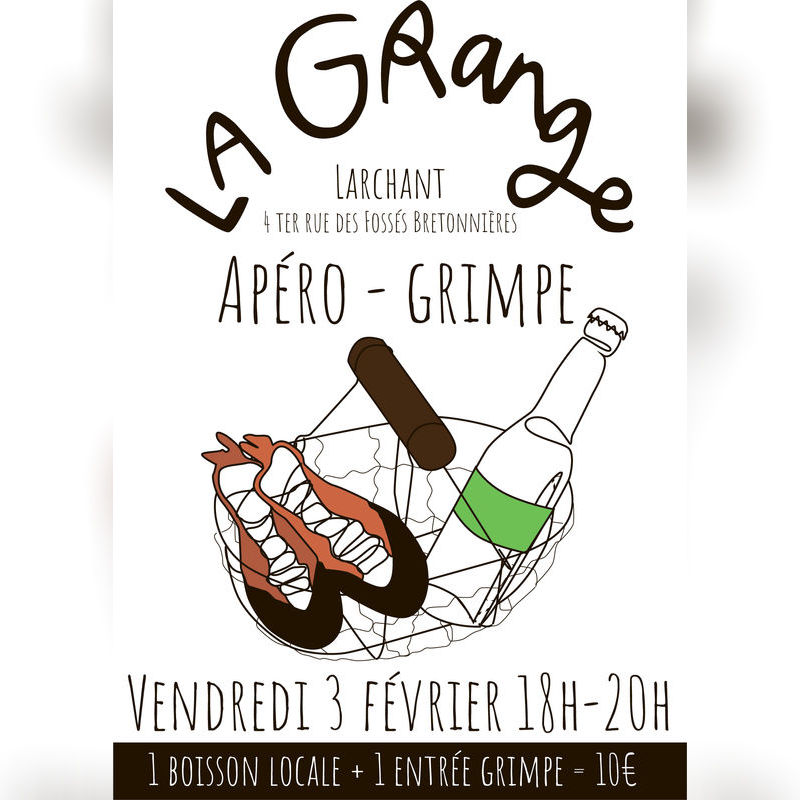 Apéro grimpe pan bloc escalade salle larchant la grange