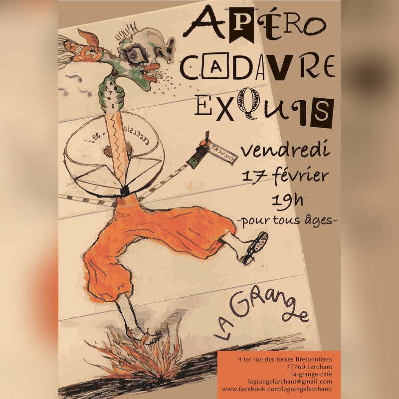 cadavre exquis la grange dessin larchant apéro